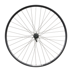 Výplet 622/28" přední, ráfek dvoustěnný černý disk, náboj Shimano RU centerlock 32 děr