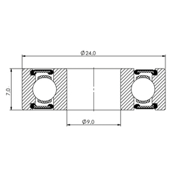 Ložisko kuličkové CB-056 609 2RS  9x24x7