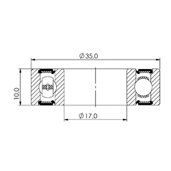 Ložisko kuličkové CB-107 6003 2RS  17x35x10