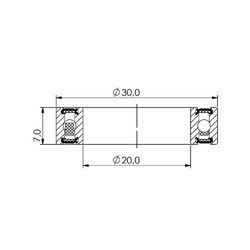 Ložisko kuličkové CB-131 MR20307 2RS  20x30x7
