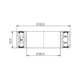 Ložisko kuličkové CB-133 63804 2RS  20x32x10