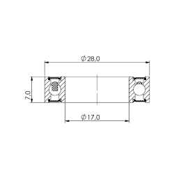 Ložisko kuličkové keramické CB-353 MR17287 LLB  17x28x7