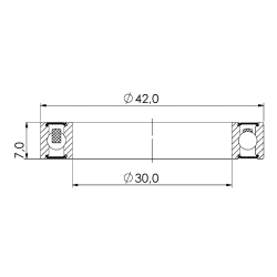 Ložisko kuličkové keramické CB-377 6806 LLB  30x42x7