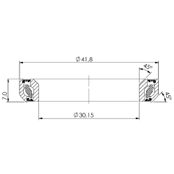 Ložisko hlavového složení CB-725  30,15x41,8x7  45°/45°