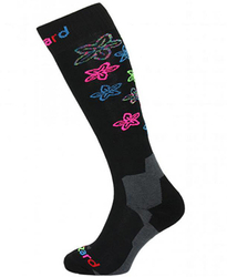 lyžařské ponožky BLIZZARD Viva Flowers ski socks, black/flowers