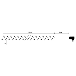 Světelný LED řetěz 300 diod, 25 m, XMLT-300A10-SB