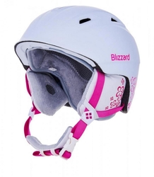 helma BLIZZARD Viva Demon ski helmet, white matt/magenta flowers, AKCE