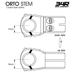 Představec BMX 34R ORTO STEM, fialový