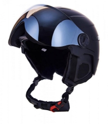 BLIZZARD BLIZZARD Double Visor ski helmet, black matt, big logo, smoke lens, m