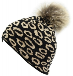 BLIZZARD BLIZZARD Leopard cap, black