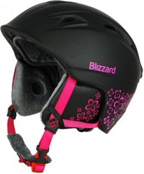 helma BLIZZARD Viva Demon ski helmet, black matt/magenta flowers, AKCE