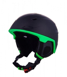 helma BLIZZARD Double ski helmet, black matt/neon green, big logo, AKCE