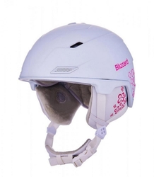 helma BLIZZARD Viva Double ski helmet, white matt/magenta flowers, AKCE