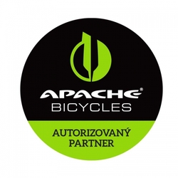 Samolepka Apache Bicycles Autorizovaný partner (popis Exterierová samolepka půměr 15 cm)