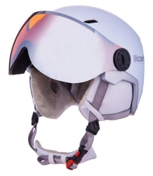 BLIZZARD BLIZZARD W2W Double Visor ski helmet, white matt, orange lens, mirror