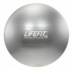 Gymnastický míč LIFEFIT ANTI-BURST 55 cm, stříbrný
