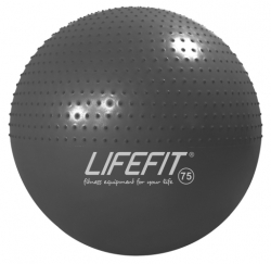 Gymnastický masážní míč LIFEFIT® MASSAGE BALL 75 cm, tmavě šedý