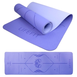 Podložka LIFEFIT® YOGA MAT LOTOS DUO, 183x58x0,6cm, modrá