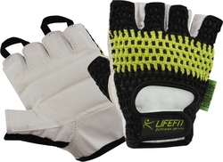 Fitness rukavice LIFEFIT® FIT, vel. L, černo-zelené