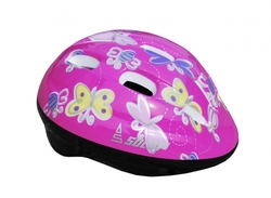 Dětská cyklo helma SULOV® JUNIOR, vel. L, tm. růžová s motýlky