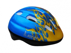 Dětská cyklo helma SULOV® JUNIOR, vel. M, modrá s plameny