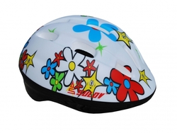 Dětská cyklo helma SULOV® JUNIOR, vel. S, bílá s květy