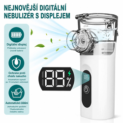 Přenosný ultrazvukový inhalátor s digitálním displejem TZ-W12 – nebulizér