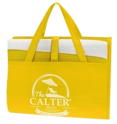 Plážová podložka CALTER - taška, plastová, žlutá