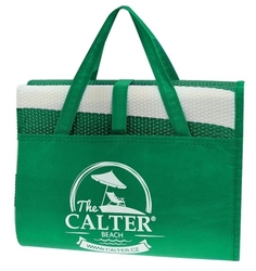 Plážová podložka CALTER - taška, plastová, zelená