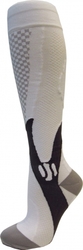Kompresní sportovní ponožky CHECKER, bílé, vel. 42-44