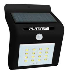 Nástěnné solární LED světlo s detektorem pohybu černá