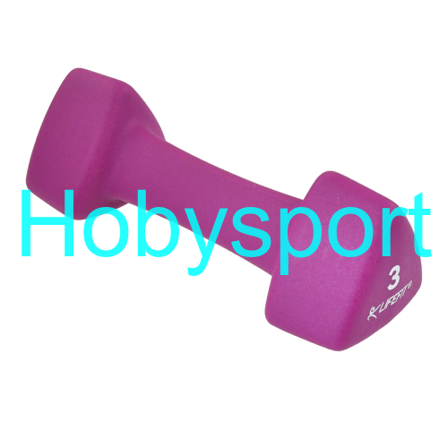 Neoprenová činka LIFEFIT® TRIANGLE 1 x 3,0 kg, bordó