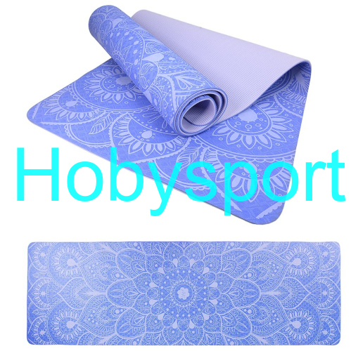 Podložka LIFEFIT® YOGA MAT MANDALA DUO, 183x58x0,6cm, modrá